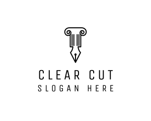 Law Colum Pen Nib logo design