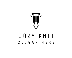 Law Colum Pen Nib logo design