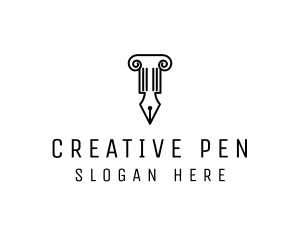 Law Colum Pen Nib logo design