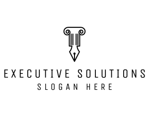 Law Colum Pen Nib logo design