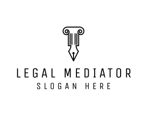 Law Colum Pen Nib logo design