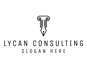 Law Colum Pen Nib logo design