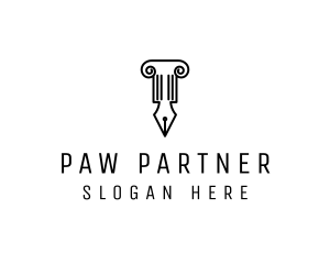 Law Colum Pen Nib logo design