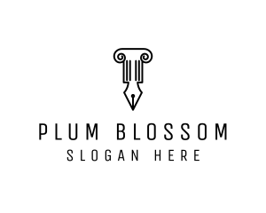 Law Colum Pen Nib logo design