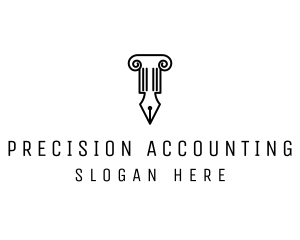 Law Colum Pen Nib logo design