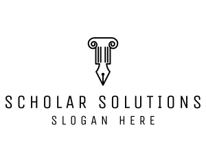 Law Colum Pen Nib logo design