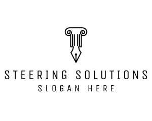 Law Colum Pen Nib logo design