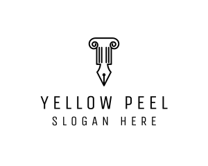 Law Colum Pen Nib logo design