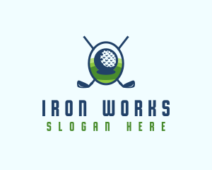 Golf Ball Sports Logo