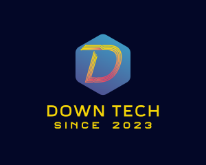 Cyber Tech Letter D logo design