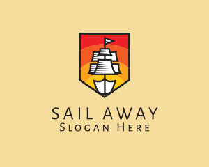 Galleon Ship Sailing logo design