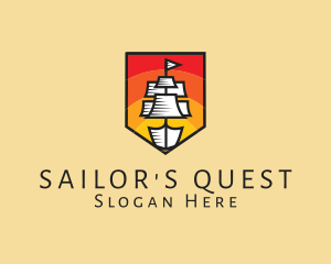 Galleon Ship Sailing logo design