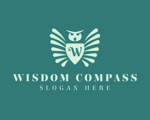 Owl Crest Shield Wings logo