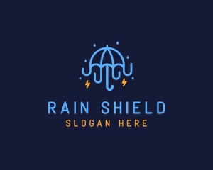 Umbrella Storm Weather logo design