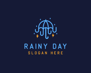 Umbrella Storm Weather logo design