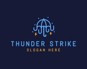 Umbrella Storm Weather logo design