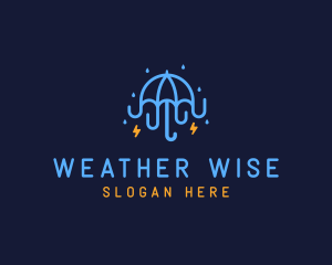 Umbrella Storm Weather logo design