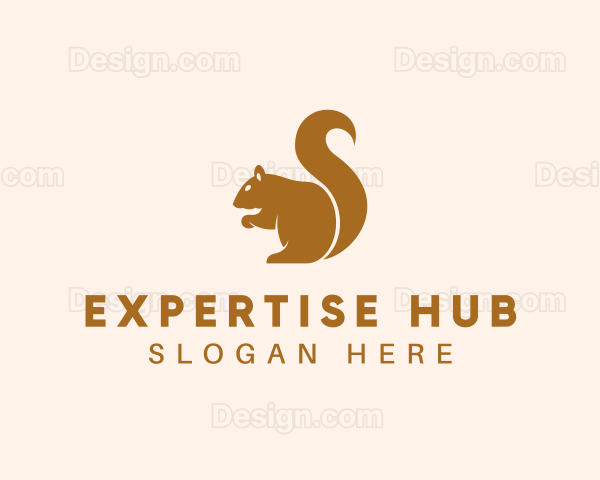 Golden Squirrel Animal Logo