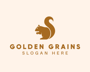 Golden Squirrel Animal logo design