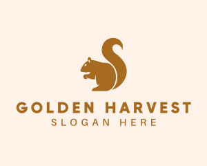 Golden Squirrel Animal logo design