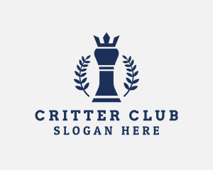 Chess Piece Crown logo design