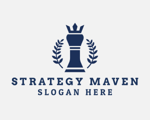 Chess Piece Crown logo design