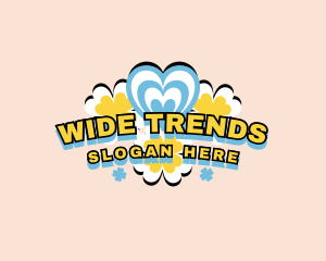 Retro Flower Heart logo