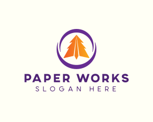 Paper Plane Fly logo design