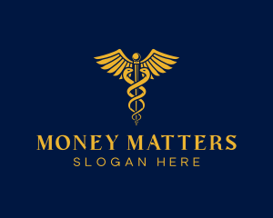 Medical Wing Snake Staff Logo