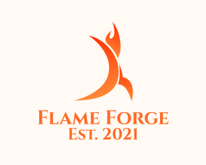 Yoga Pose Fire Therapy  logo design