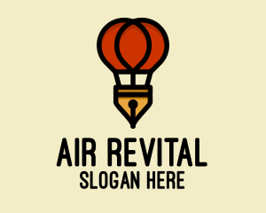 Hot Air Balloon Pen  logo design