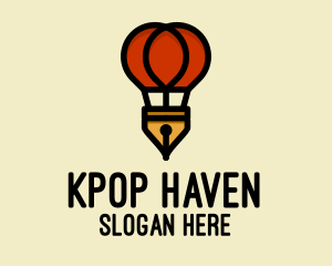 Hot Air Balloon Pen  logo design