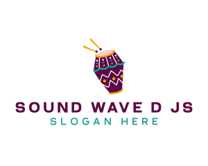 Musical African Drum logo design