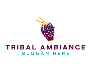 Musical African Drum logo design