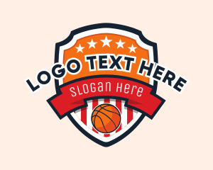 Basketball Shield Tournament Logo