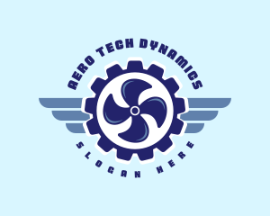 Propeller Gear Wing logo design