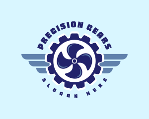 Propeller Gear Wing logo design