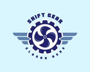 Propeller Gear Wing logo design