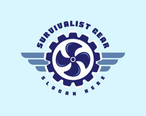 Propeller Gear Wing logo design