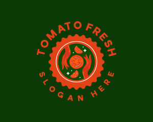 Vegan Tomato Fruit logo design