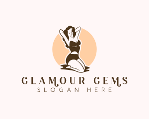 Retro Woman Makeup logo design