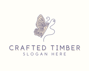 Butterfly Needle Tailoring logo design