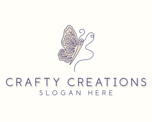 Butterfly Needle Tailoring logo design