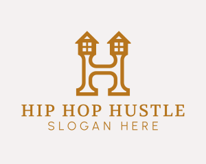 Letter H House logo design