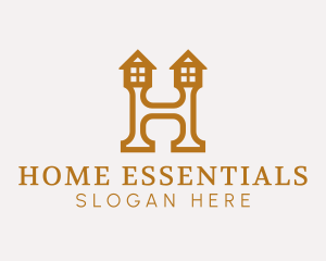 Letter H House logo design