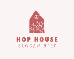 Floral House Cactus logo design