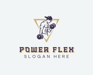 Strong Weightlifter Man logo design