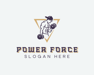 Strong Weightlifter Man logo design