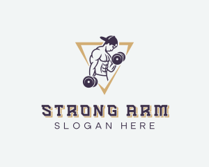 Strong Weightlifter Man logo design