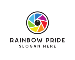 Rainbow Camera Lens logo design